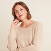 Pull manches longues sequins couleur or femme