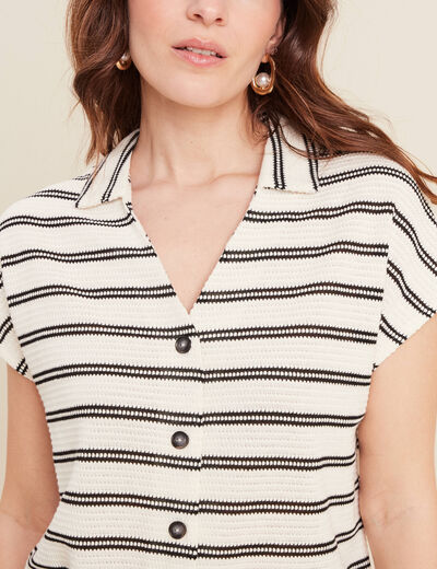 Blouse manches courtes blanc femme
