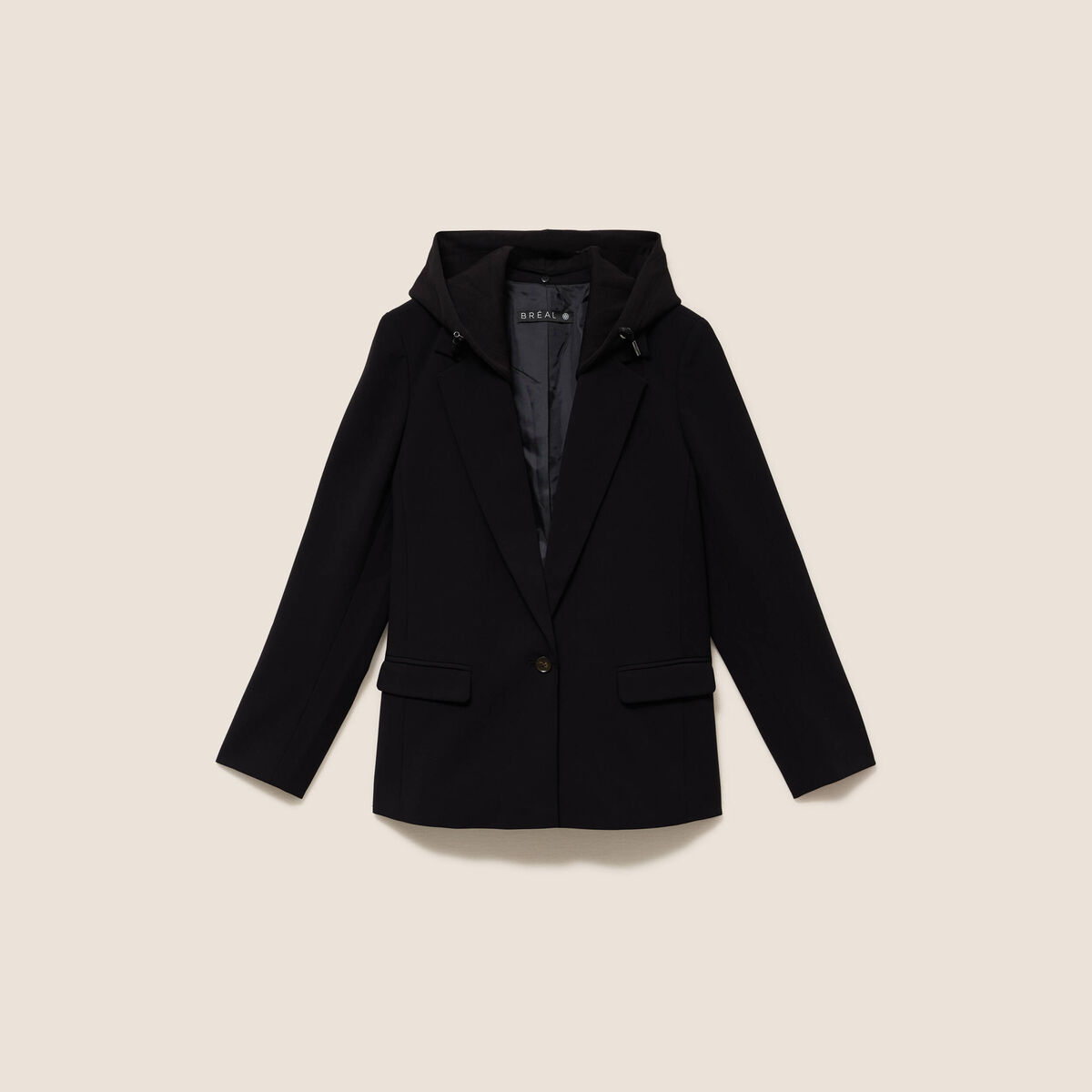 Blazer avec capuche amovible doubl&eacute; noir femme