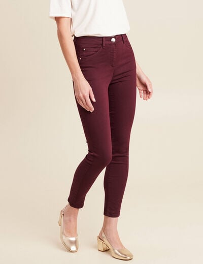 Pantalon magique Le L&eacute;ger coupe ajust&eacute;e bordeaux femme