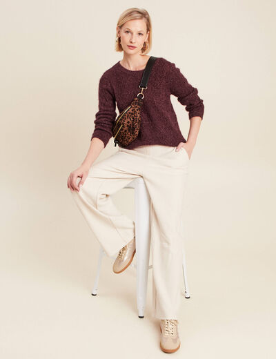 Pull manches longues bordeaux femme
