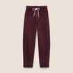 Pantalon coupe mom 7/8&egrave;me bordeaux femme