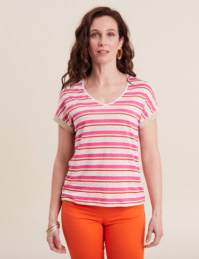 T-shirt manches courtes orange femme