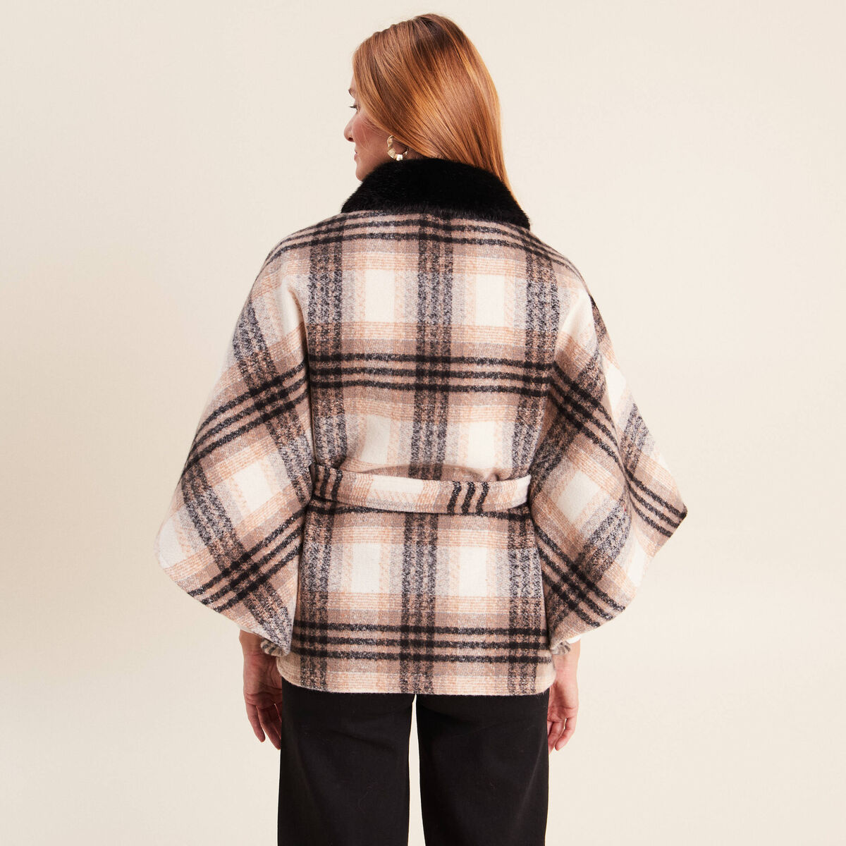 Poncho bordeaux femme
