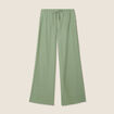 Pantalon large fluide vert kaki femme
