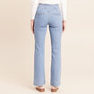 Jean coupe bootcut taille haute denim bleach femme