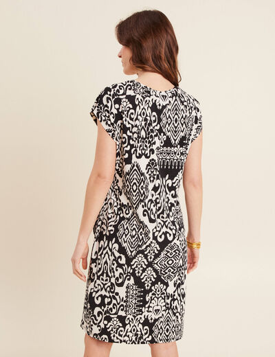 Robe courte ajustée noir femme