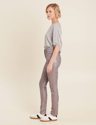 Pantalon ajusté marron femme