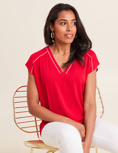 T-shirt manches courtes rouge femme