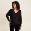 Pull manches longues noir femme