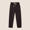 Pantalon coupe mom 7/8&egrave;me marron fonc&eacute; femme