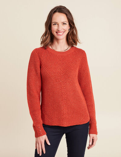 Pull manches longues rouge foncé femme