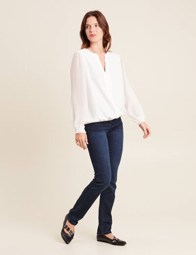 Jean droit denim brut femme