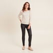 Pantalon magique L'Unique enduit noir femme