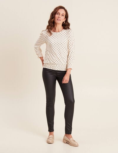 Pantalon magique L'Unique enduit noir femme