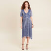 Robe longue &eacute;vas&eacute;e bleu ciel femme