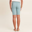 Bermuda ajusté ceinturé bleu canard femme