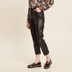 Pantalon droit simili cuir noir femme