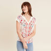 T-shirt manches courtes ecru femme