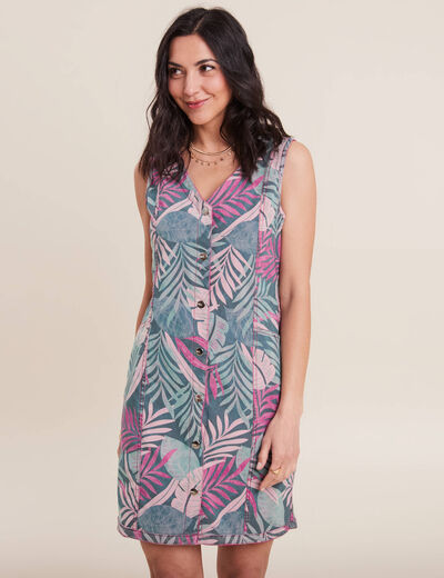 Robe fourreau réversible rose fushia femme