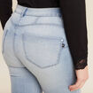 Jean ajusté taille standard long denim baby bleu femme