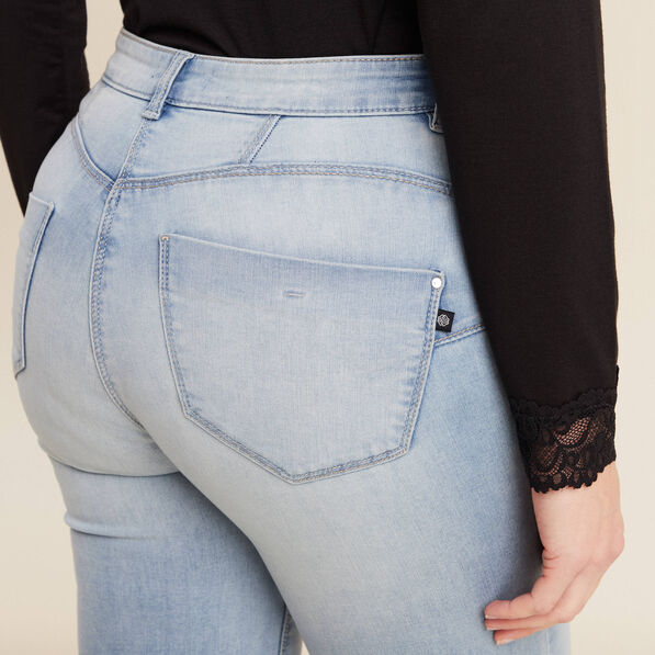 jean ajuste taille standard long denim baby bleu femme Jean ajusté taille standard long denim baby bleu femme
