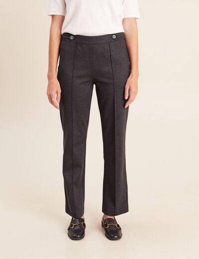 Pantalon vichy taille standard gris anthracite femme