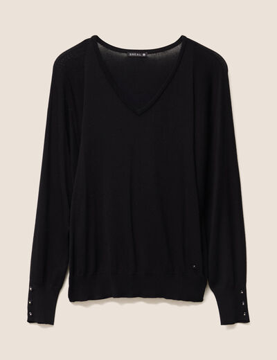 Pull manches longues noir femme