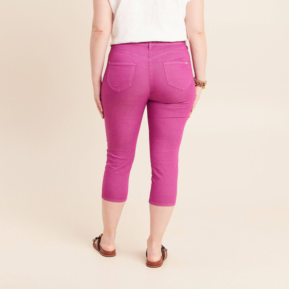 Pantacourt magique Le L&eacute;ger coupe droite violet femme