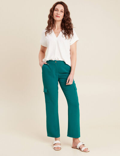 Blouse manches courtes ecru femme