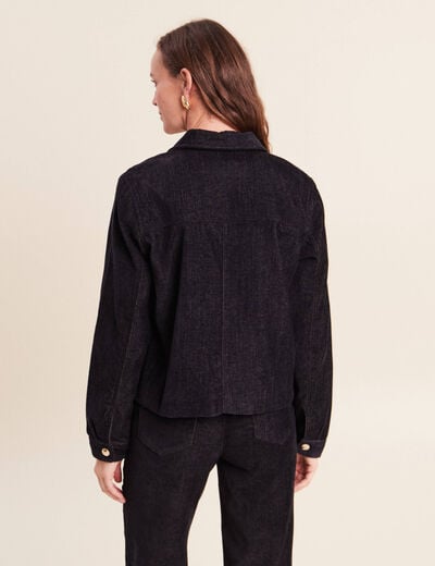 Veste courte droite denim brut femme