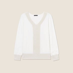 Pull manches longues ecru femme