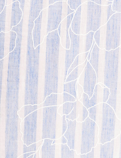 Robe droite courte col montant bleu femme