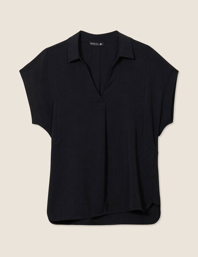 Blouse manches courtes noir femme