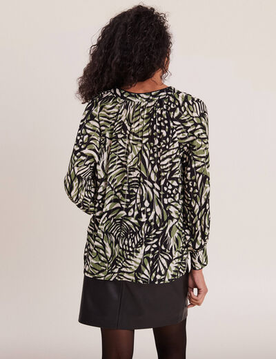 Blouse manches longues vert femme