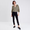 Blouse manches 3/4 beige femme