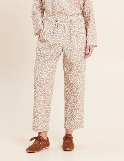 Pantalon mom blanc femme