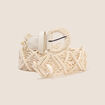 Ceinture tress&eacute;e avec coquillages ecru femme