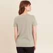 T-shirt manches courtes col en V vert clair femme