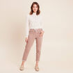 Pantalon coupe mom 7/8&egrave;me taupe femme