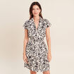 Robe droite zipp&eacute;e blanc femme