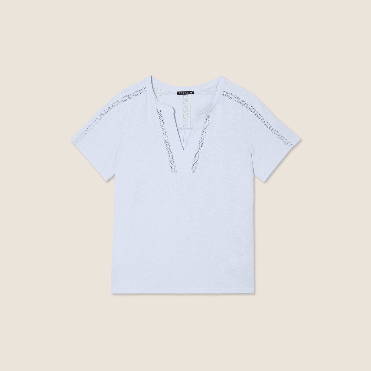 T-shirt manches courtes bleu clair femme