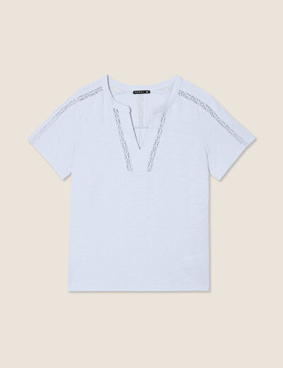 T-shirt manches courtes bleu clair femme