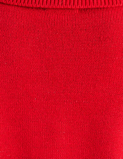 Pull col camionneur rouge femme