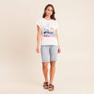 T-shirt col rond manches courtes ecru femme