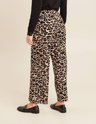 Pantalon large creme femme