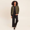 Gilet r&eacute;versible manches longues vert femme