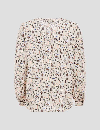 Blouse manches longues beige femme