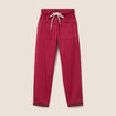 Pantalon coupe mom 7/8&egrave;me rouge fonc&eacute; femme