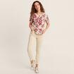 Pantalon léger taille standard 7/8ème ivoire femme